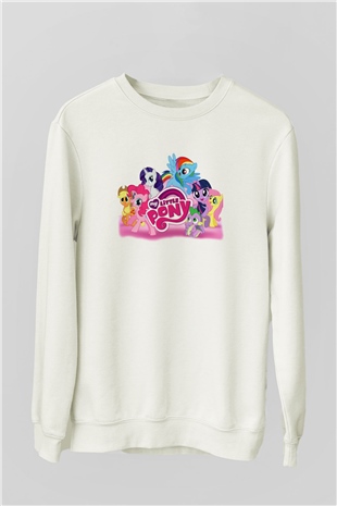 My Little Pony Beyaz Unisex Sweatshirt
