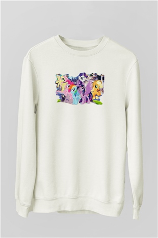 My Little Pony Beyaz Unisex Sweatshirt