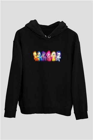 My Little Pony Siyah Unisex Kapüşonlu Sweatshirt