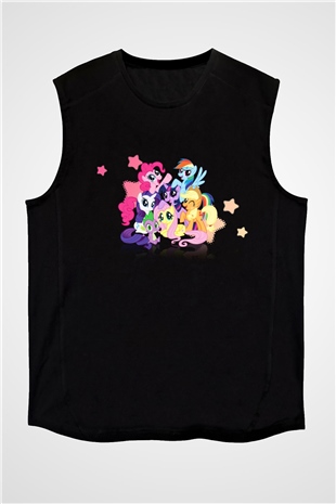 My Little Pony Siyah Unisex Kolsuz Tişört