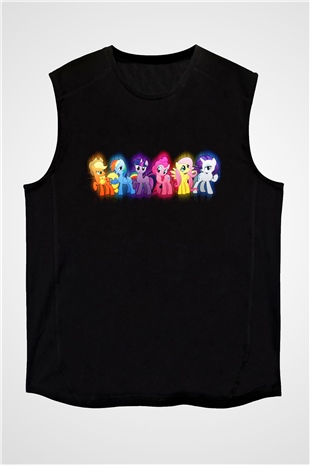 My Little Pony Siyah Unisex Kolsuz Tişört