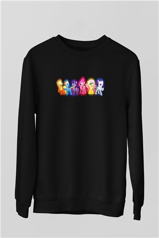 My Little Pony Siyah Unisex Sweatshirt
