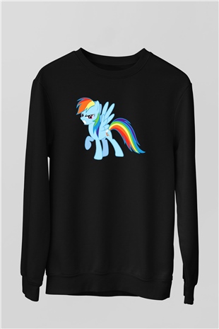 My Little Pony Siyah Unisex Sweatshirt
