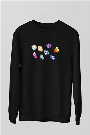 My Little Pony Siyah Unisex Sweatshirt