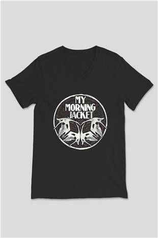 My Morning Jacket Siyah Unisex V Yaka Tişört T-Shirt