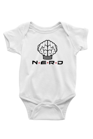 N.E.R.D Baskılı Beyaz Unisex Bebek Body - Zıbın