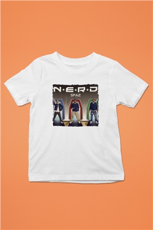 N.E.R.D Beyaz Unisex Çocuk Tişört