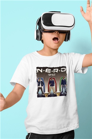 N.E.R.D Beyaz Unisex Çocuk Tişört