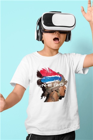 N.E.R.D Beyaz Unisex Çocuk Tişört