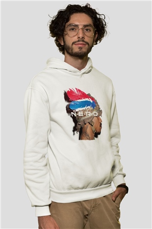 N.E.R.D Beyaz Unisex Kapüşonlu Sweatshirt