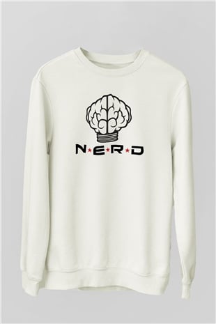 N.E.R.D Beyaz Unisex Sweatshirt