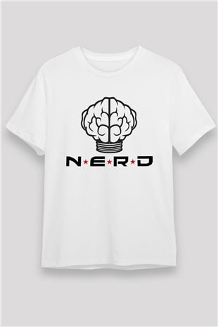 N.E.R.D Beyaz Unisex Tişört T-Shirt - TişörtFabrikası