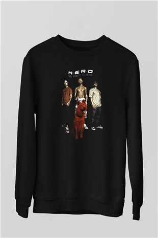 N.E.R.D Siyah Unisex Sweatshirt