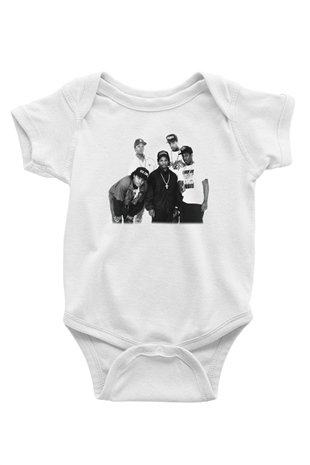 N.W.A Baskılı Beyaz Unisex Bebek Body - Zıbın