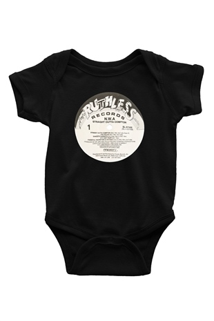 N.W.A Baskılı Siyah Bebek Body - Zıbın