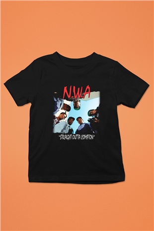 N.W.A Baskılı Siyah Unisex Çocuk Tişört