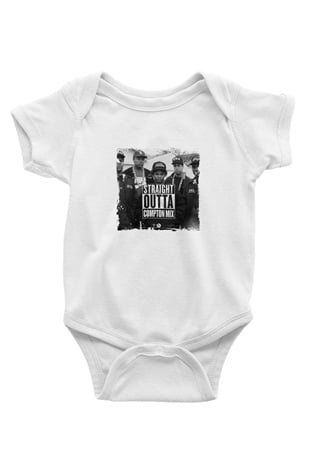 N.W.A Baskılı Unisex Beyaz Bebek Body - Zıbın