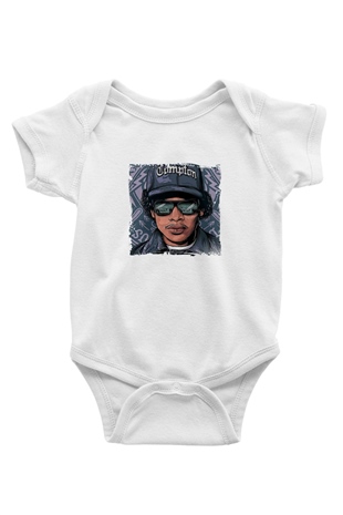 N.W.A Baskılı Unisex Beyaz Bebek Body - Zıbın