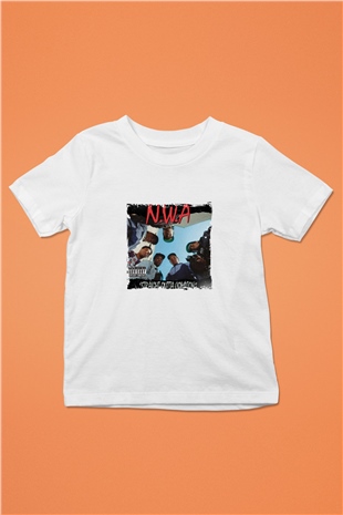 N.W.A Baskılı Unisex Beyaz Çocuk Tişört