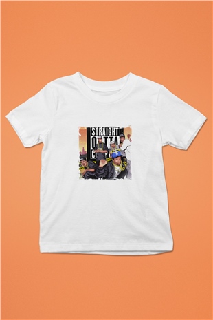 N.W.A Baskılı Unisex Beyaz Çocuk Tişört