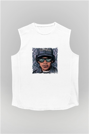 N.W.A Baskılı Unisex Beyaz Kolsuz Tişört