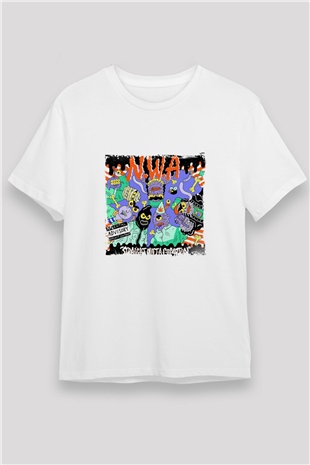 N.W.A Baskılı Unisex Beyaz Tişört