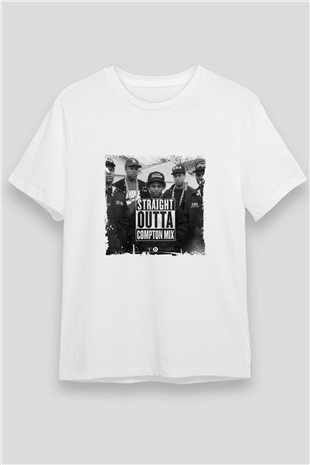 N.W.A Baskılı Unisex Beyaz Tişört