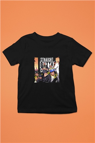 N.W.A Baskılı Unisex Siyah Çocuk Tişört