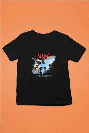 N.W.A Baskılı Unisex Siyah Çocuk Tişört