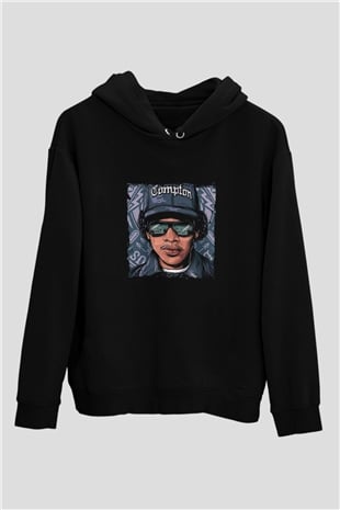 N.W.A Baskılı Unisex Siyah Hoodie