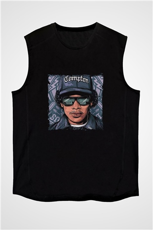 N.W.A Baskılı Unisex Siyah Kolsuz Tişört