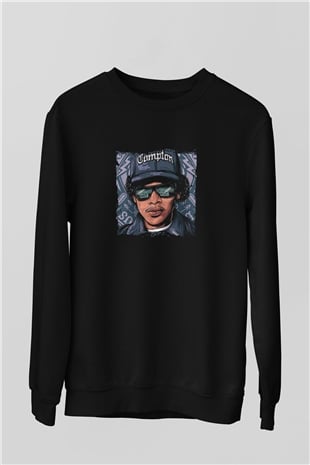 N.W.A Baskılı Unisex Siyah Sweatshirt