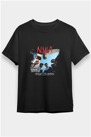 N.W.A Baskılı Unisex Siyah Tişört