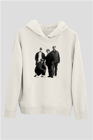 N.W.A Beyaz Unisex Kapüşonlu Sweatshirt
