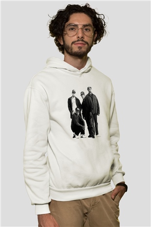 N.W.A Beyaz Unisex Kapüşonlu Sweatshirt
