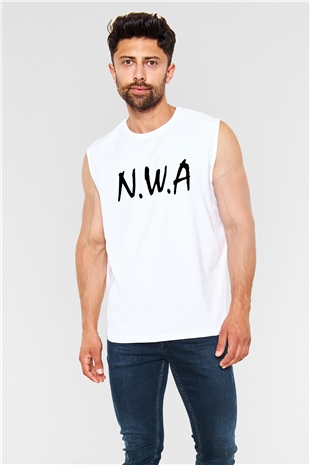 N.W.A Beyaz Unisex Kolsuz Tişört