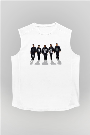 N.W.A Beyaz Unisex Kolsuz Tişört