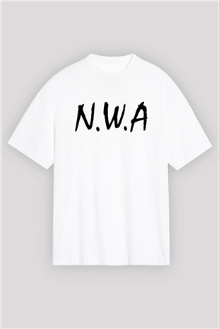 N.W.A Beyaz Unisex Oversize Tişört T-Shirt