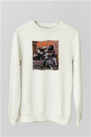 N.W.A Beyaz Unisex Sweatshirt