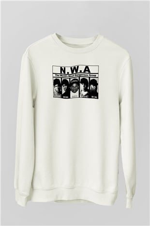 N.W.A Beyaz Unisex Sweatshirt