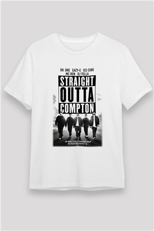 N.W.A Beyaz Unisex Tişört T-Shirt - TişörtFabrikası