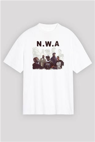 N.W.A Beyaz Oversize Tişört Oversize T-shirt - TişörtFabrikası