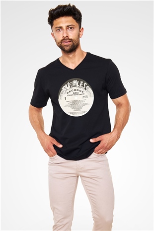 N.W.A Siyah Unisex V Yaka Tişört T-Shirt