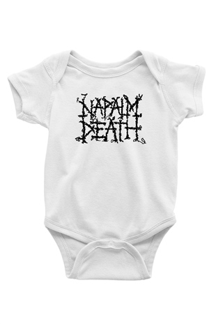 Napalm Death Baskılı Beyaz Unisex Bebek Body - Zıbın