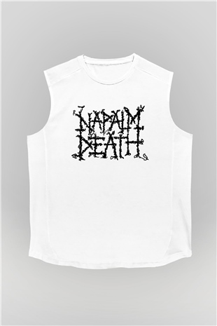 Napalm Death Beyaz Unisex Kolsuz Tişört