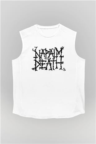 Napalm Death Beyaz Unisex Kolsuz Tişört