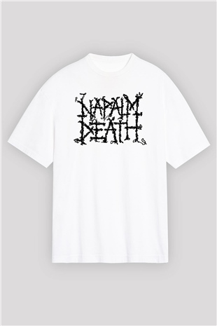 Napalm Death Beyaz Unisex Oversize Tişört T-Shirt