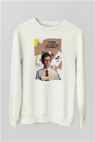 Napoleon Dynamite Beyaz Unisex Sweatshirt
