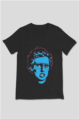 Napoleon Dynamite Siyah Unisex V Yaka Tişört