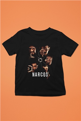 Narcos Pablo Escobar Baskılı Siyah Unisex Çocuk Tişört